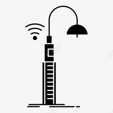 wifi路灯智能技术图标图标