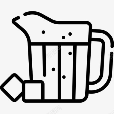 水罐啤酒36直线型图标图标