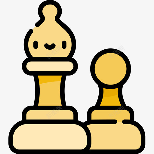 国际象棋爱好和自由时间6线颜色图标svg_新图网 https://ixintu.com 国际象棋 时间 爱好 自由 颜色