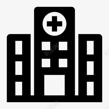 医院援助建筑图标图标
