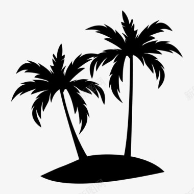 棕榈海滩夏天图标图标