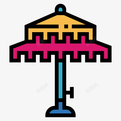 雨伞泳池派对3线性颜色图标svg_新图网 https://ixintu.com 泳池 派对 线性 雨伞 颜色