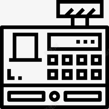 收银机37号销售点直线型图标图标