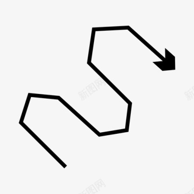 箭头方向之字形图标图标