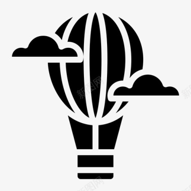 热空气气球飞行图标图标
