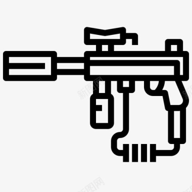 枪彩弹和bb枪10直线型图标图标