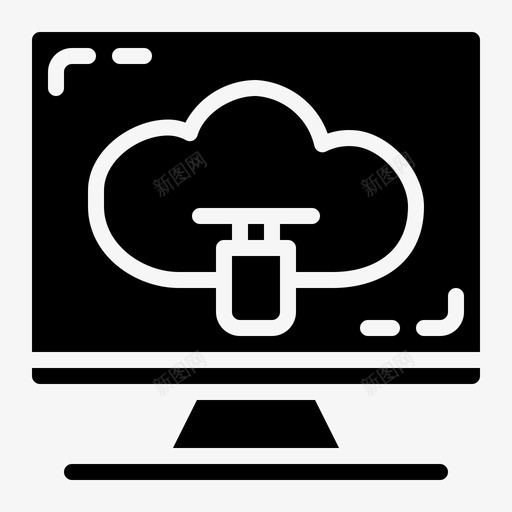 云计算接口多媒体图标svg_新图网 https://ixintu.com 云计算 多媒体 存储 托管 接口 网络