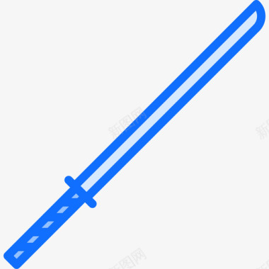 武士刀武术34蓝色图标图标