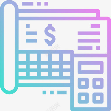 分类帐会计和财务5梯度图标图标