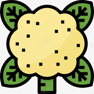花椰菜健康食品31原色图标图标