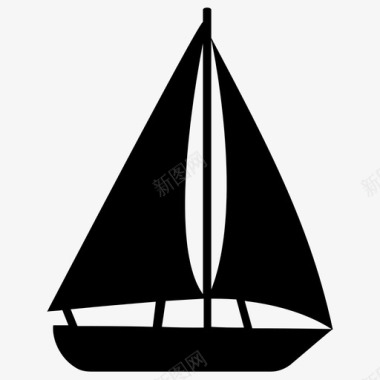 船沙滩船帆船图标图标