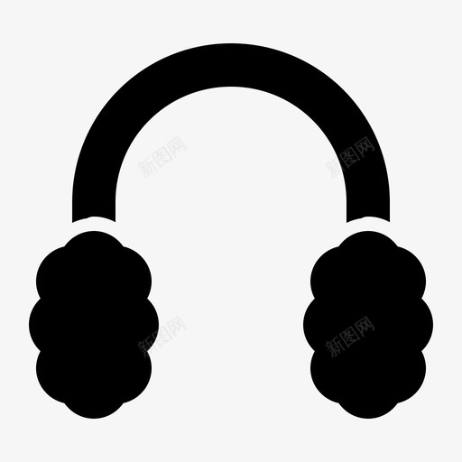 耳罩耳机冬季图标svg_新图网 https://ixintu.com 冬季 纯色 耳机 耳罩