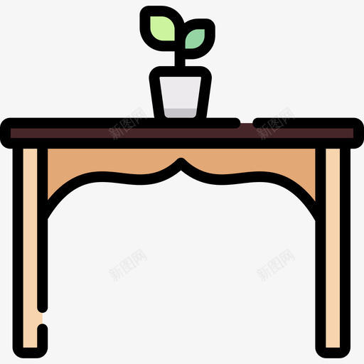 咖啡桌家具51线性颜色图标svg_新图网 https://ixintu.com 咖啡 家具 线性 颜色