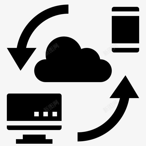 同步云计算机图标svg_新图网 https://ixintu.com seoglyph1 同步 计算机 设备 连接