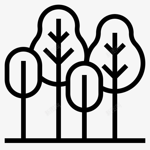 森林生态生长植物图标svg_新图网 https://ixintu.com 树木 森林 植物 生态 生长