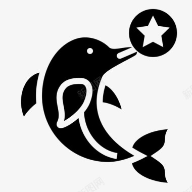 海豚马戏团83雕文图标图标