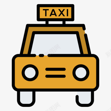 出租车公共服务1线性颜色图标图标