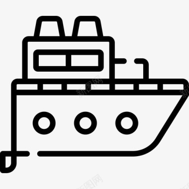 货船露营123直线型图标图标