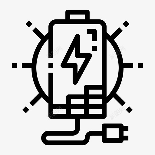电池充电器能量插头图标svg_新图网 https://ixintu.com 充电器 插头 电池 能量