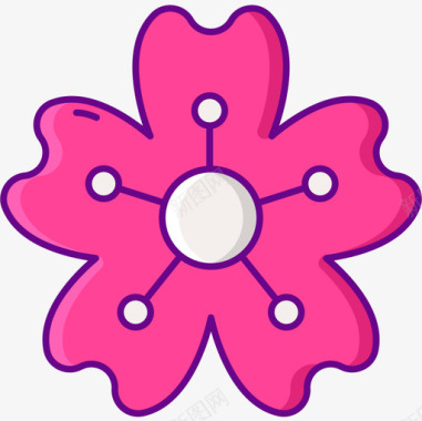 樱花樱花节线色图标图标