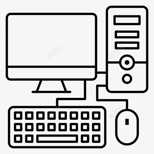 个人电脑台式电脑家用电脑图标svg_新图网 https://ixintu.com 个人电脑 台式电脑 图标 家用电脑 电脑 电脑硬件 线图