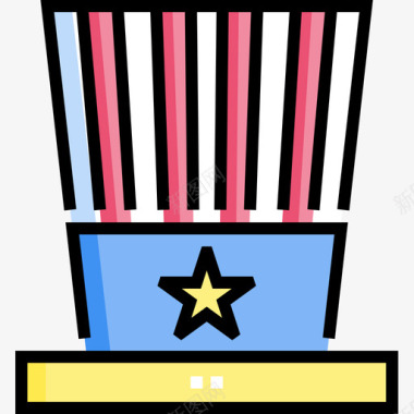 帽子美国12线纹颜色图标图标