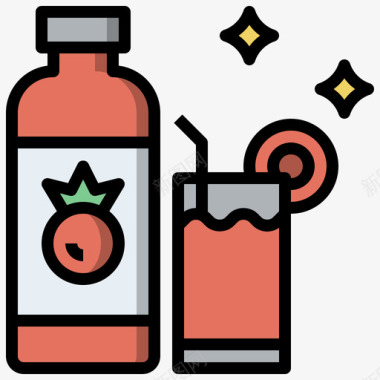 番茄汁饮料31原色图标图标