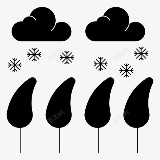 暴风雪刮风下雪图标svg_新图网 https://ixintu.com 下雪 刮风 圣诞节 天气 暴风雪