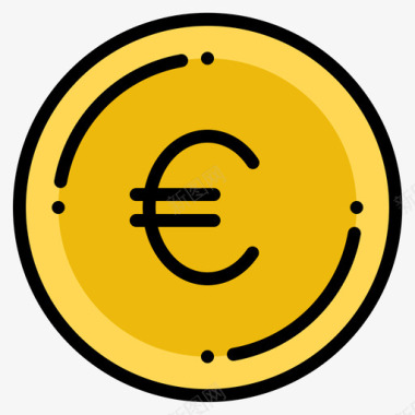 欧元货币102线颜色图标图标