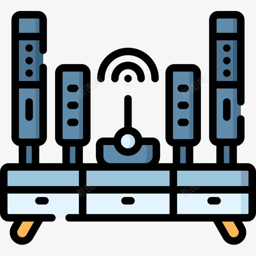 家庭影院智能家居52线性颜色图标svg_新图网 https://ixintu.com 家庭影院 智能家居 线性 颜色