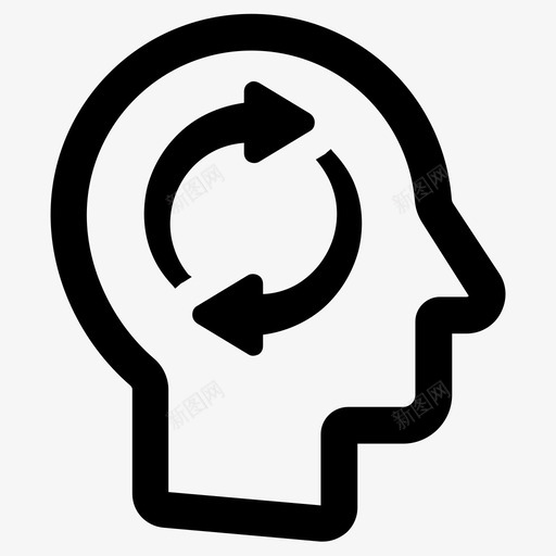 过程心理头脑图标svg_新图网 https://ixintu.com 头脑 心理 思考 记忆 过程
