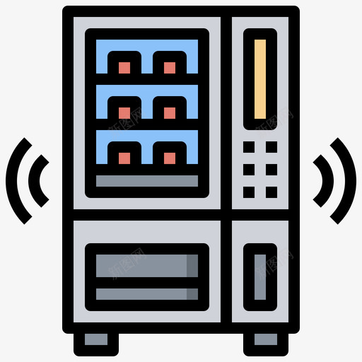 自动售货机智能城市45线性颜色图标svg_新图网 https://ixintu.com 城市 智能 线性 自动售货机 颜色