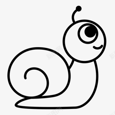 蜗牛昆虫无脊椎动物图标图标