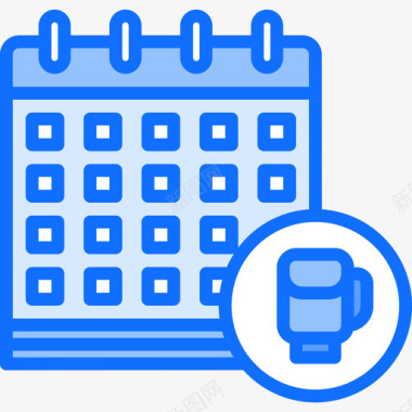日历拳击11蓝色图标图标
