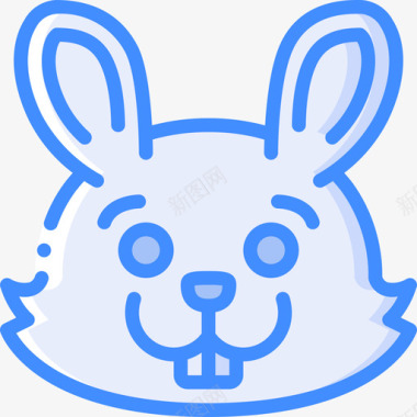 兔子宠物9蓝色图标图标