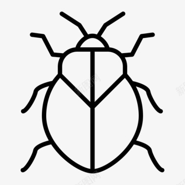 臭虫昆虫31线状图标图标