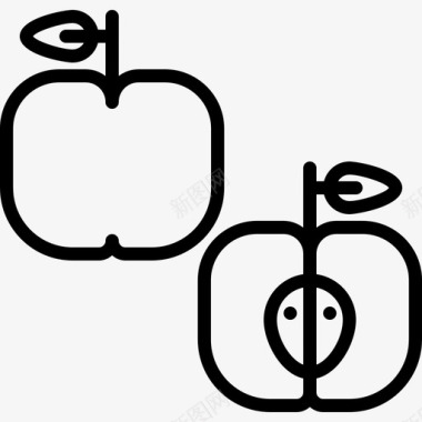 苹果水果和蔬菜39直列图标图标