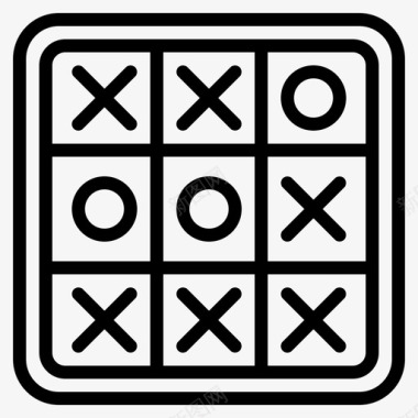 井字游戏棋盘游戏直线型图标图标