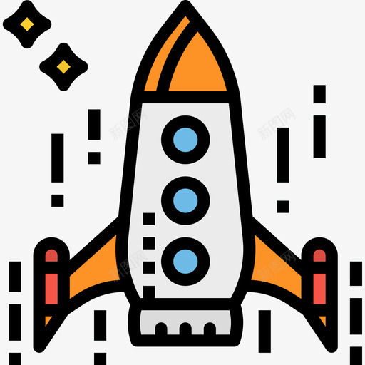 火箭太空127线性颜色图标svg_新图网 https://ixintu.com 太空 火箭 线性 颜色