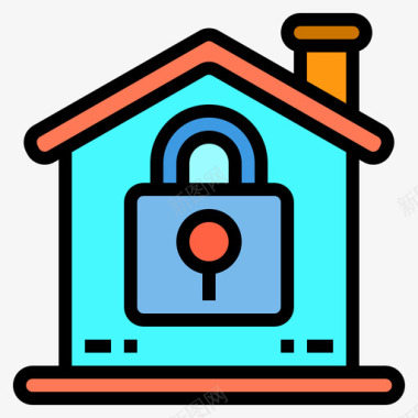 锁home67线性颜色图标图标