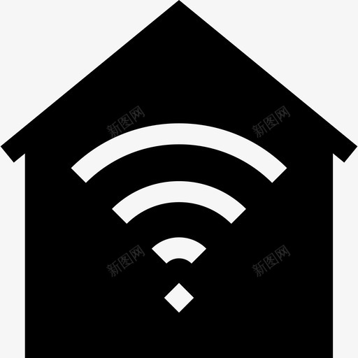 Wifi智能家庭70已填充图标svg_新图网 https://ixintu.com 填充 家庭 智能