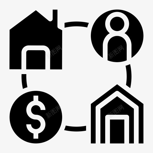 贷款代理商业图标svg_新图网 https://ixintu.com 代理 商业 房地产 房屋 贷款