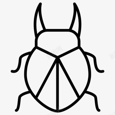 甲虫昆虫31线状图标图标