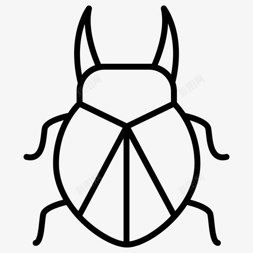 甲虫昆虫31线状图标svg_新图网 https://ixintu.com 昆虫 甲虫 线状