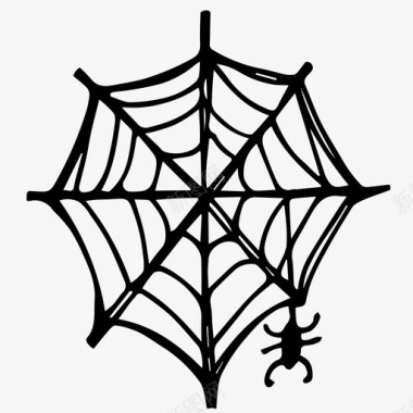 蜘蛛网万圣节素描图标图标