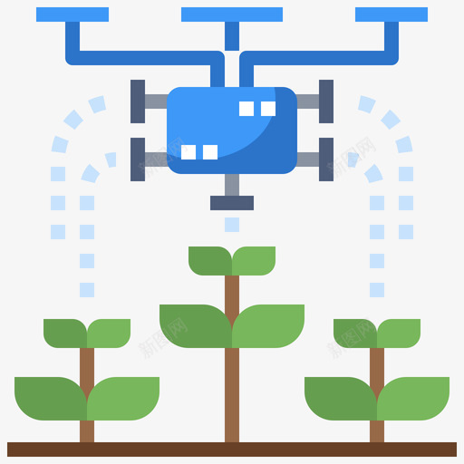 无人机农业82扁平图标svg_新图网 https://ixintu.com 农业 扁平 无人机