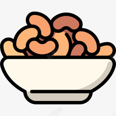 坚果纯素食品4原色图标图标