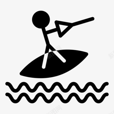滑水板娱乐运动图标图标