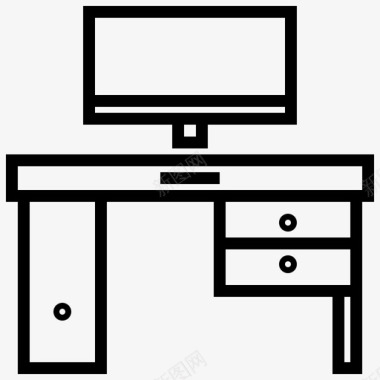 电脑桌家具图标图标
