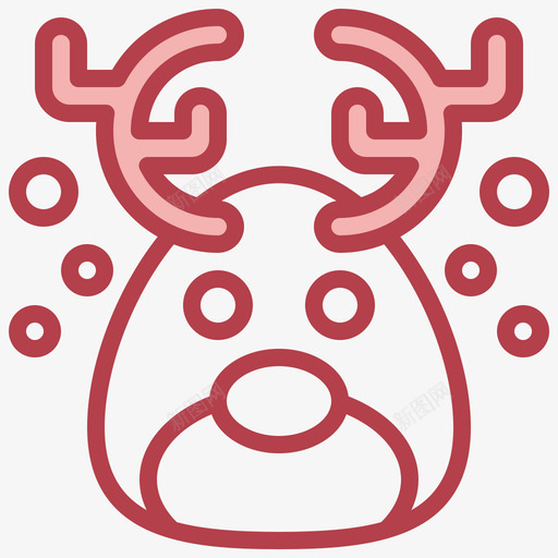 驯鹿圣诞315红色图标svg_新图网 https://ixintu.com 圣诞 红色 驯鹿